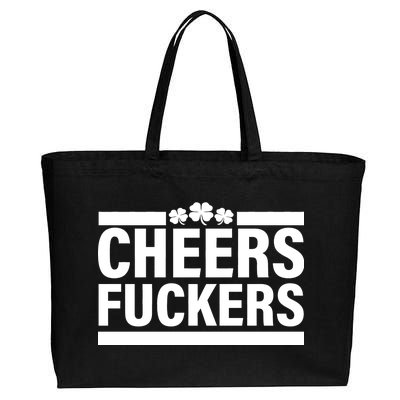 Cheers Fuckers Shamrock Cotton Canvas Jumbo Tote