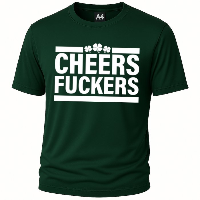 Cheers Fuckers Shamrock Cooling Performance Crew T-Shirt
