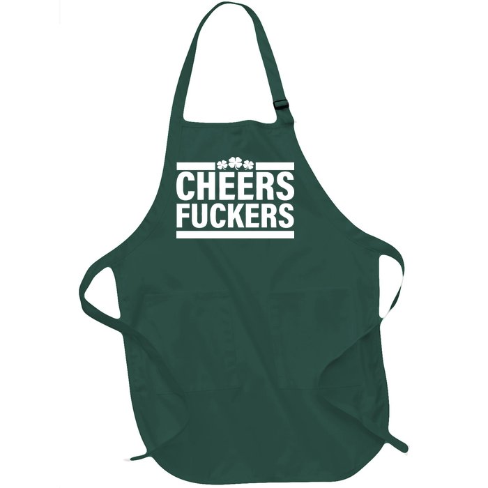 Cheers Fuckers Shamrock Full-Length Apron With Pockets