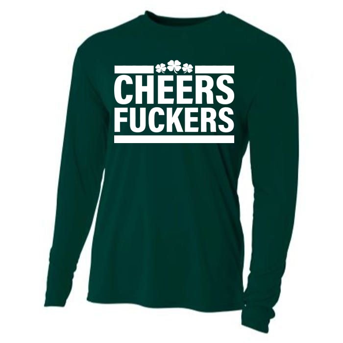 Cheers Fuckers Shamrock Cooling Performance Long Sleeve Crew