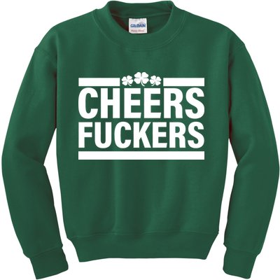 Cheers Fuckers Shamrock Kids Sweatshirt