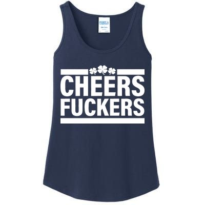 Cheers Fuckers Shamrock Ladies Essential Tank