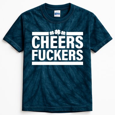 Cheers Fuckers Shamrock Kids Tie-Dye T-Shirt