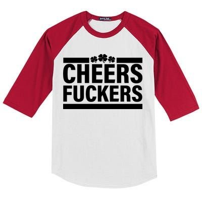 Cheers Fuckers Shamrock Kids Colorblock Raglan Jersey