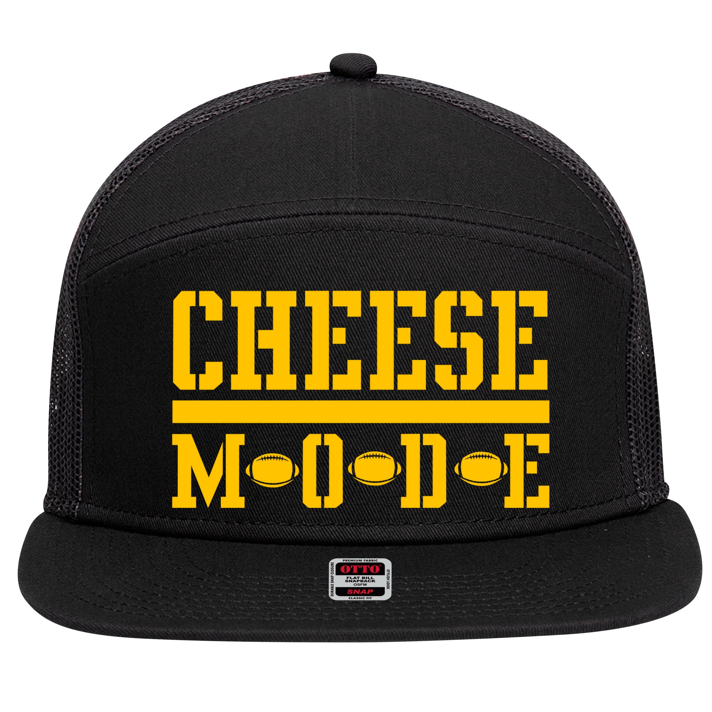Cheese Mode Football Fan 7 Panel Mesh Trucker Snapback Hat