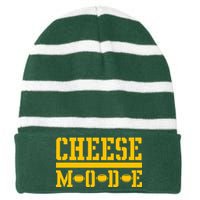 Cheese Mode Football Fan Striped Beanie with Solid Band