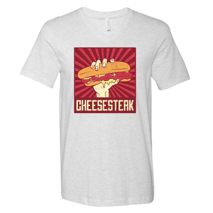 Cheesesteak V-Neck T-Shirt