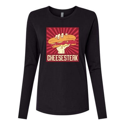 Cheesesteak Womens Cotton Relaxed Long Sleeve T-Shirt