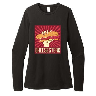 Cheesesteak Womens CVC Long Sleeve Shirt