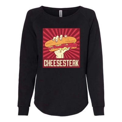 Cheesesteak Womens California Wash Sweatshirt