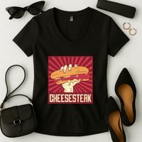 Cheesesteak Women's V-Neck T-Shirt