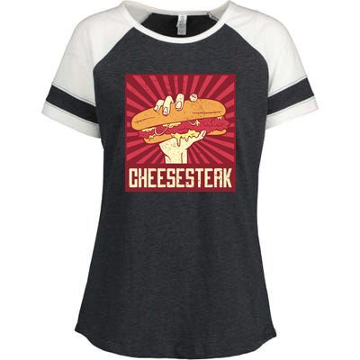 Cheesesteak Enza Ladies Jersey Colorblock Tee