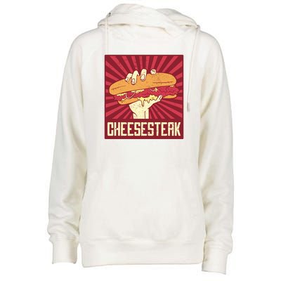 Cheesesteak Womens Funnel Neck Pullover Hood