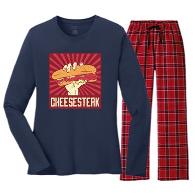 Cheesesteak Women's Long Sleeve Flannel Pajama Set 