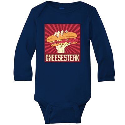 Cheesesteak Baby Long Sleeve Bodysuit