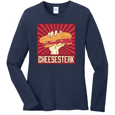 Cheesesteak Ladies Long Sleeve Shirt