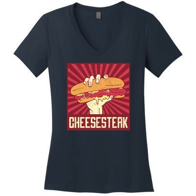 Cheesesteak Women's V-Neck T-Shirt