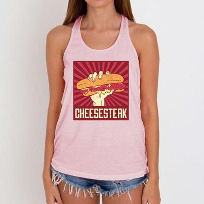 Cheesesteak Women's Knotted Racerback Tank