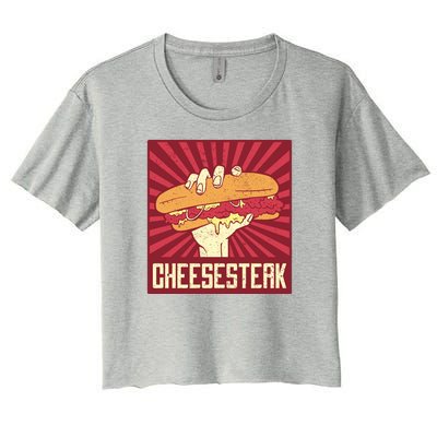 Cheesesteak Women's Crop Top Tee