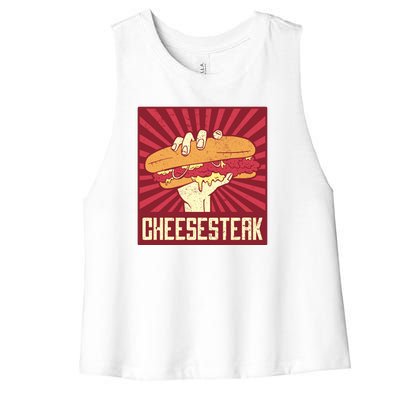 Cheesesteak Women's Racerback Cropped Tank