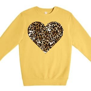 Cheetah Print Heart Premium Crewneck Sweatshirt