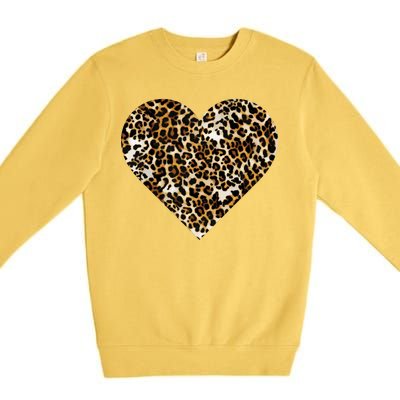 Cheetah Print Heart Premium Crewneck Sweatshirt