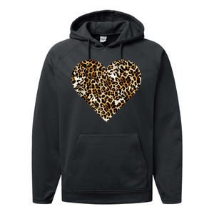 Cheetah Print Heart Performance Fleece Hoodie