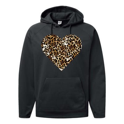 Cheetah Print Heart Performance Fleece Hoodie