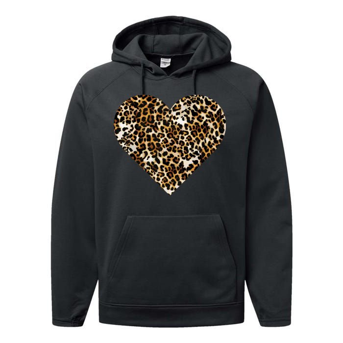 Cheetah Print Heart Performance Fleece Hoodie