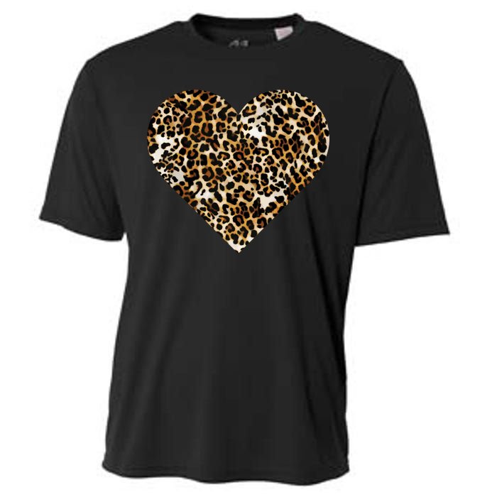 Cheetah Print Heart Cooling Performance Crew T-Shirt