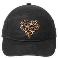 Cheetah Print Heart 7-Panel Snapback Hat