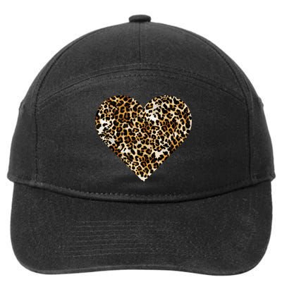 Cheetah Print Heart 7-Panel Snapback Hat