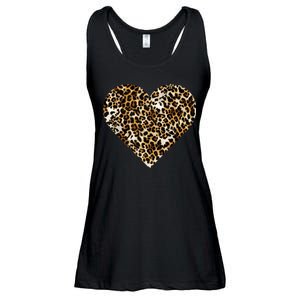 Cheetah Print Heart Ladies Essential Flowy Tank