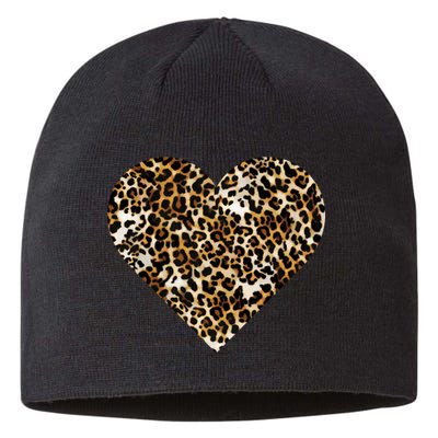 Cheetah Print Heart Sustainable Beanie