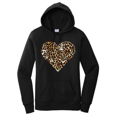 Cheetah Print Heart Women's Pullover Hoodie