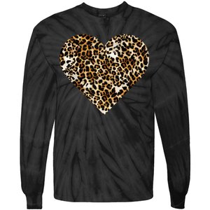 Cheetah Print Heart Tie-Dye Long Sleeve Shirt