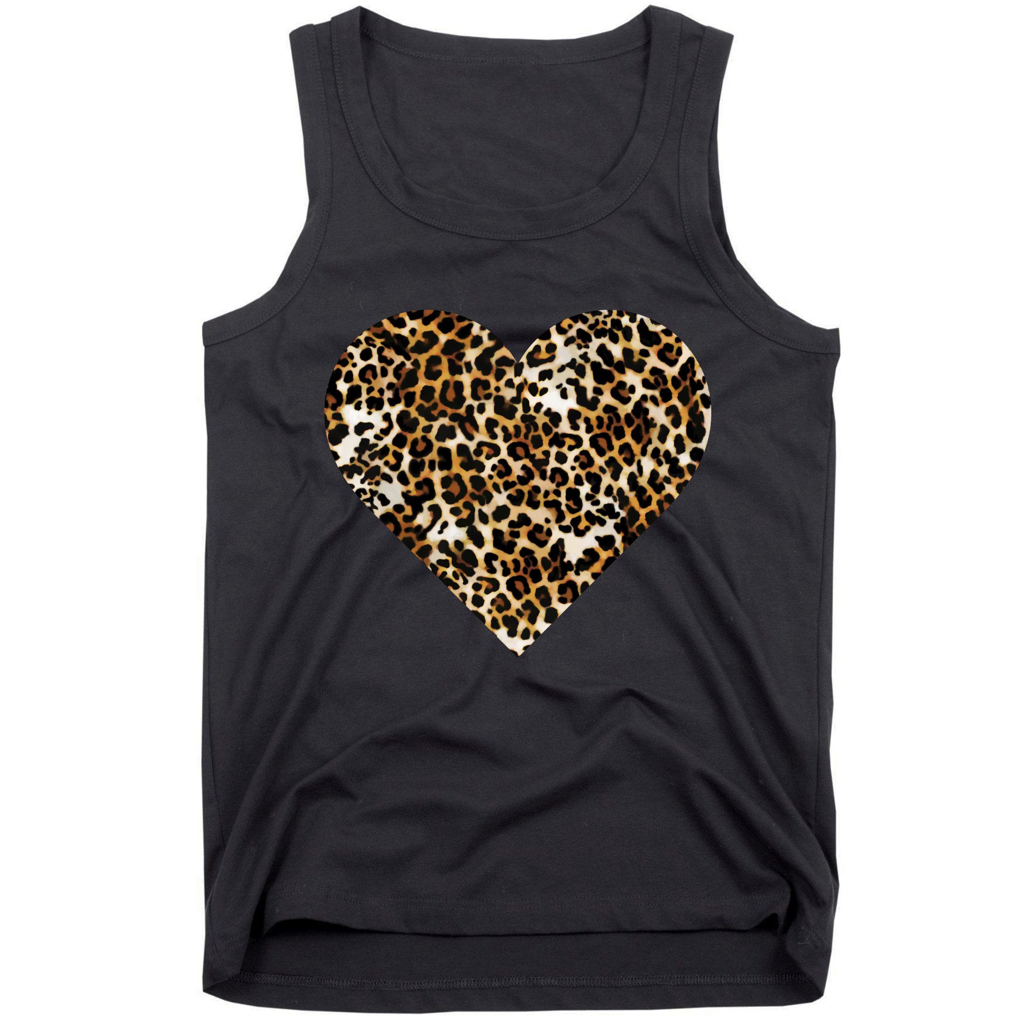 Cheetah Print Heart Tank Top