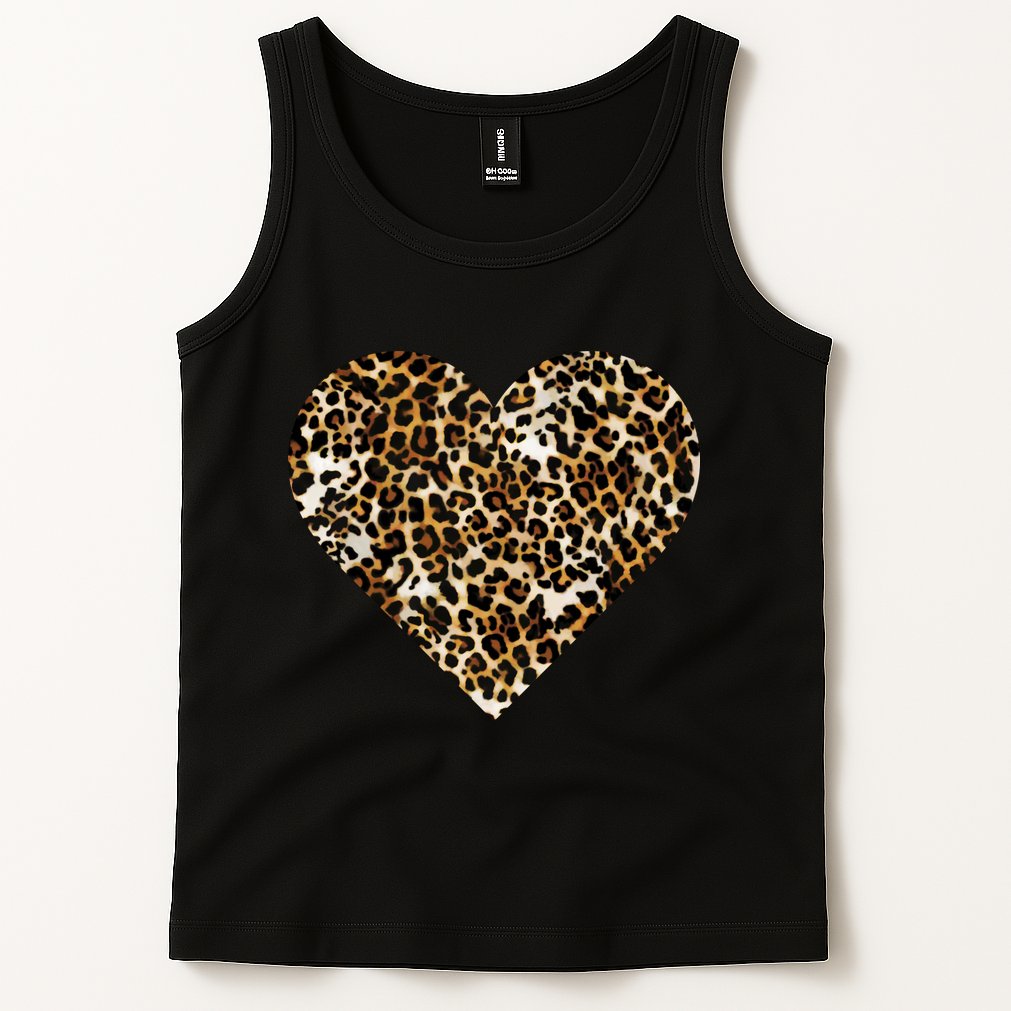 Cheetah Print Heart Tank Top