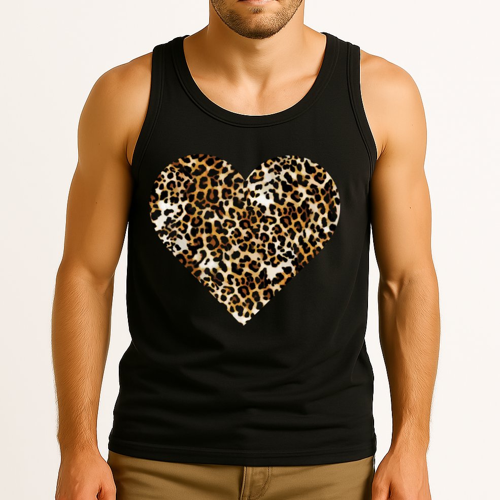 Cheetah Print Heart Tank Top