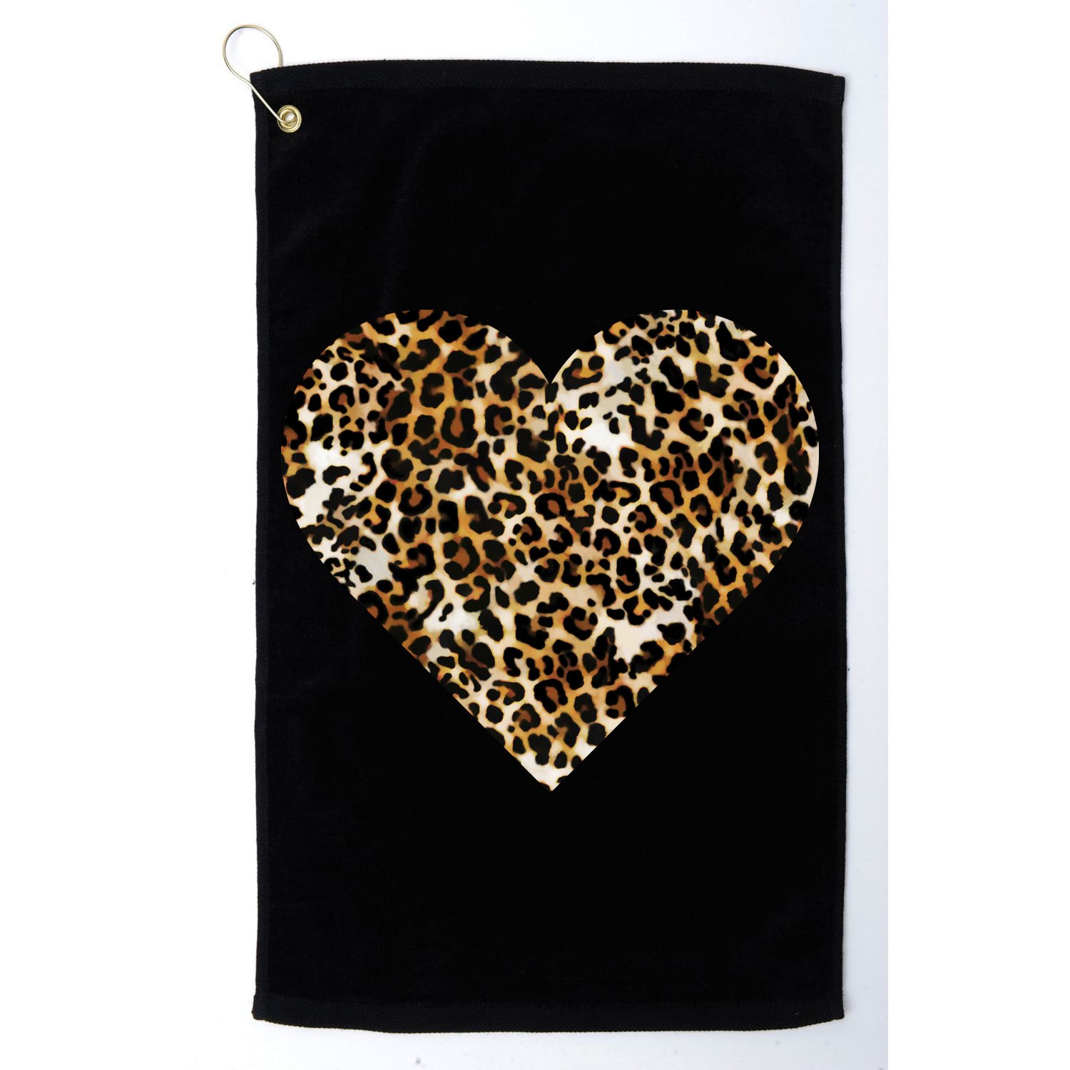 Cheetah Print Heart Golf Towel