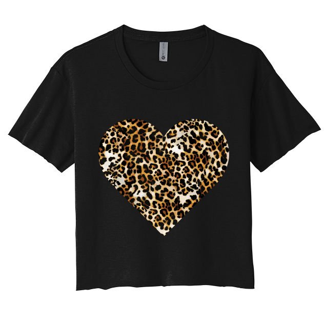 Cheetah Print Heart Crop Top