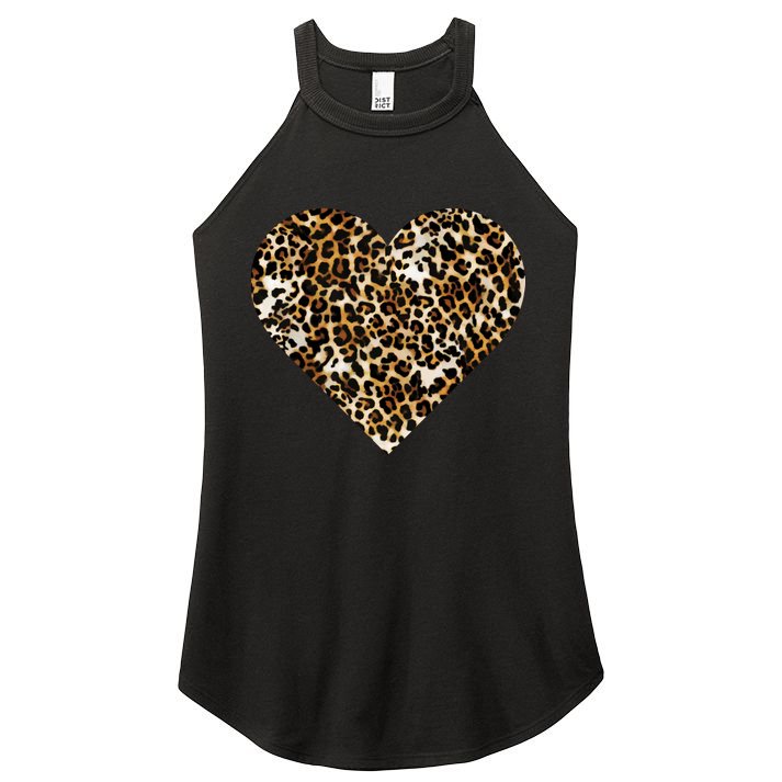 Cheetah Print Heart Women's Perfect Tri Rocker Tank