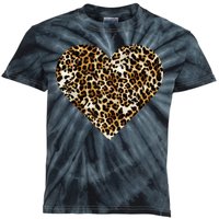 Cheetah Print Heart Kids Tie-Dye T-Shirt