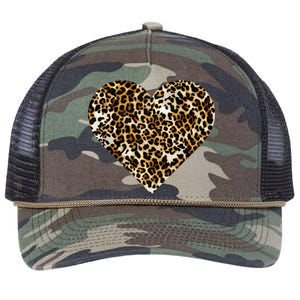 Cheetah Print Heart Retro Rope Trucker Hat Cap