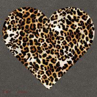 Cheetah Print Heart Cotton Canvas Backpack