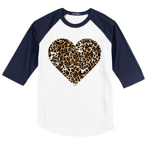 Cheetah Print Heart Baseball Sleeve Shirt