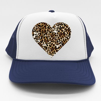 Cheetah Print Heart Trucker Hat