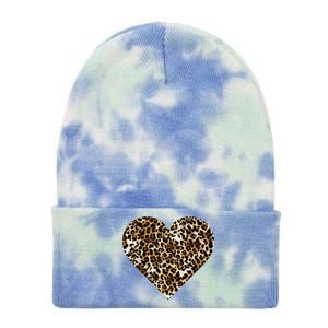 Cheetah Print Heart Tie Dye 12in Knit Beanie