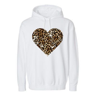 Cheetah Print Heart Garment-Dyed Fleece Hoodie