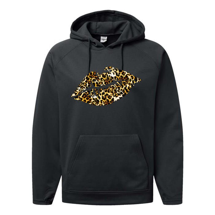 Cheetah Print Skinned Lips Performance Fleece Hoodie